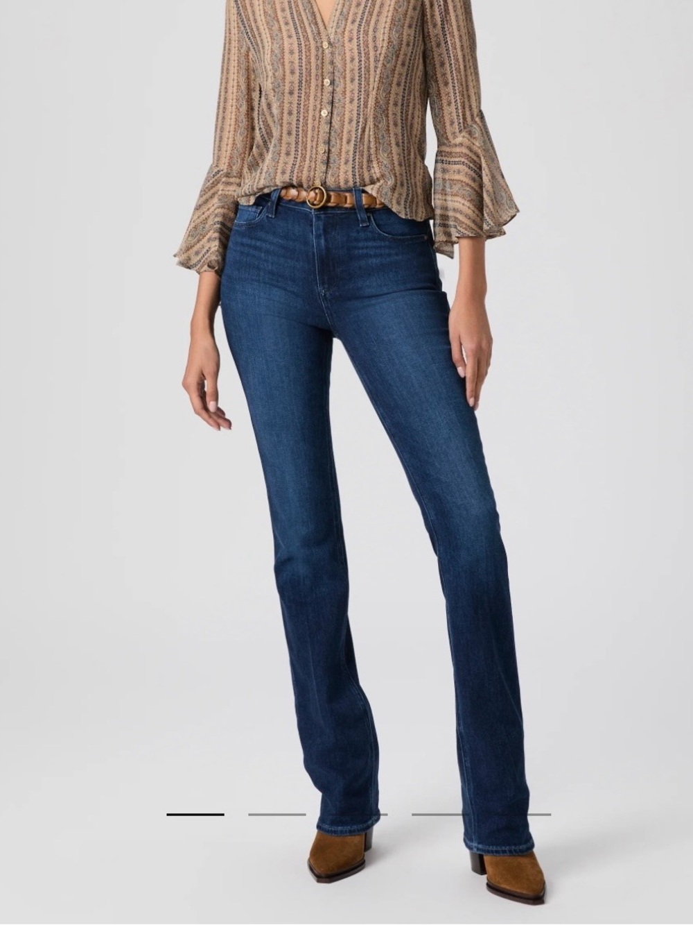 Paige High Rise Manhattan Boot Cut Jeans - size 28